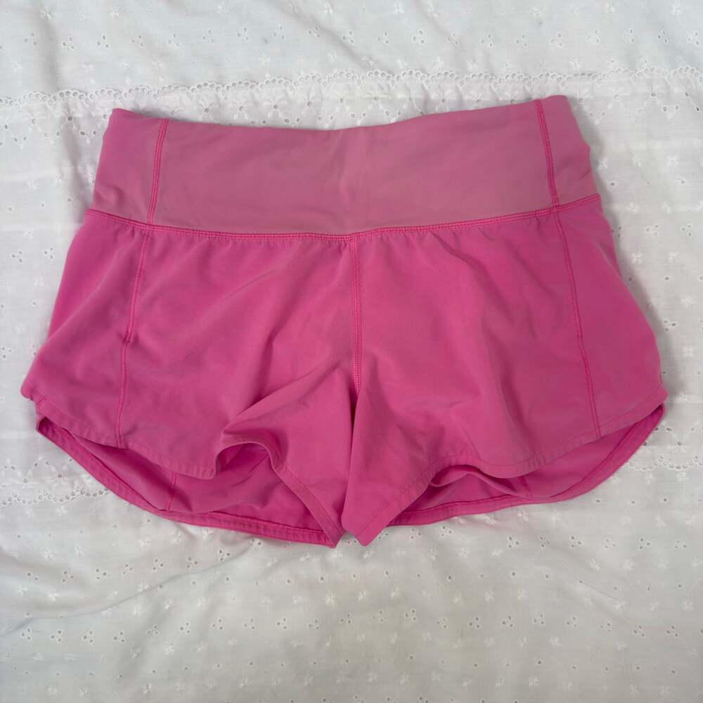 Lululemon Pink Hotty Hot High Rise Running Shorts 4" Size 6